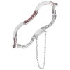 Silver bracelet with czech garnet, rhodium plated - wave                                            