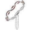 Silver bracelet with czech garnet, rhodium plated - wave                                            
