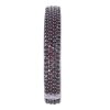 Silver bracelet with czech garnet, rhodium plated - circle                                          