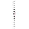 Silver bracelet with czech garnet and cameo, rhodium plated - oval                                  