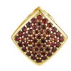 Silver pendant with czech garnet, gold plated - square                                              