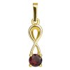 Silver pendant with czech garnet, gold plated                                                       