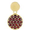 Silver pendant with czech garnet, gold plated - circle                                              