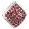 Silver pendant with czech garnet, rhodium plated - square                                           