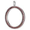 Stříbrný přívěsek s českým granátem, rhodiovaný - kruh
