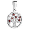 Silver pendant with czech garnet, rhodium plated - tree of life                                     