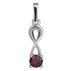 Silver pendant with czech garnet, rhodium plated                                                    