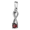 Silver pendant with czech garnet, rhodium plated                                                    