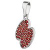 Silver pendant with czech garnet, rhodium plated - oval                                             