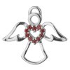 Silver pendant with czech garnet, rhodium plated - angel                                            