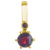 Silver pendant with czech garnet, gold plated                                                       
