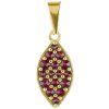 Silver pendant with czech garnet, gold plated - tip                                                 
