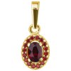 Gold pendant with czech garnet - oval                                                               