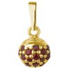 Silver pendant with czech garnet, gold plated - ball                                                