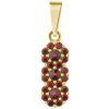 Silver pendant with czech garnet, gold plated - flower                                              