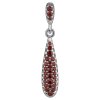Silver pendant with czech garnet, rhodium plated - drop                                             