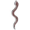 Silver pendant with czech garnet, rhodium plated, animal - snake                                    