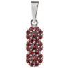 Silver pendant with czech garnet, rhodium plated - flower                                           