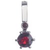 Silver pendant with czech garnet, rhodium plated                                                    