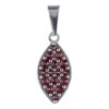 Silver pendant with czech garnet, rhodium plated - tip                                              