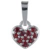 Silver pendant with czech garnet, rhodium plated - heart                                            