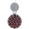 Silver pendant with czech garnet, rhodium plated - circle                                           