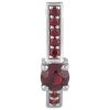 Silver pendant with czech garnet, rhodium plated - line                                             