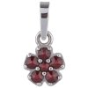 Silver pendant with czech garnet, rhodium plated - flower                                           