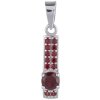 Silver pendant with czech garnet, rhodium plated - line                                             