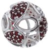 Silver pendant with czech garnet, rhodium plated - ball                                             