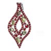 Silver pendant with czech garnet and moldavite  and peridot, rhodium plated - tip                   