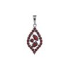 Silver pendant with czech garnet, rhodium plated - tip                                              