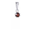 Silver pendant with czech garnet, rhodium plated                                                    