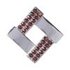Silver pendant with czech garnet, rhodium plated - square                                           