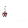 Silver pendant with czech garnet, rhodium plated                                                    