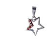 Silver pendant with czech garnet, rhodium plated - star                                             