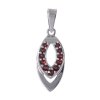 Silver pendant with czech garnet, rhodium plated - tip                                              