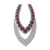 Silver pendant with czech garnet, rhodium plated - tip                                              
