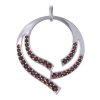 Silver pendant with czech garnet, rhodium plated - circle                                           