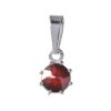 Silver pendant with czech garnet, rhodium plated                                                    