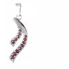 Silver pendant with czech garnet, rhodium plated - wave                                             
