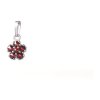 Silver pendant with czech garnet, rhodium plated - flower                                           