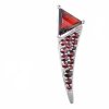Silver pendant with czech garnet, rhodium plated - triangle                                         