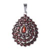 Silver pendant with czech garnet, rhodium plated - drop                                             