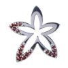 Silver pendant with czech garnet, rhodium plated - flower                                           