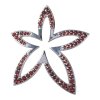 Silver pendant with czech garnet, rhodium plated - flower                                           