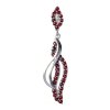 Silver pendant with czech garnet, rhodium plated - wave                                             