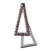 Silver pendant with czech garnet, rhodium plated - triangle                                         