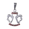 Silver pendant with czech garnet, rhodium plated - angel                                            