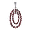 Silver pendant with czech garnet, rhodium plated - oval                                             